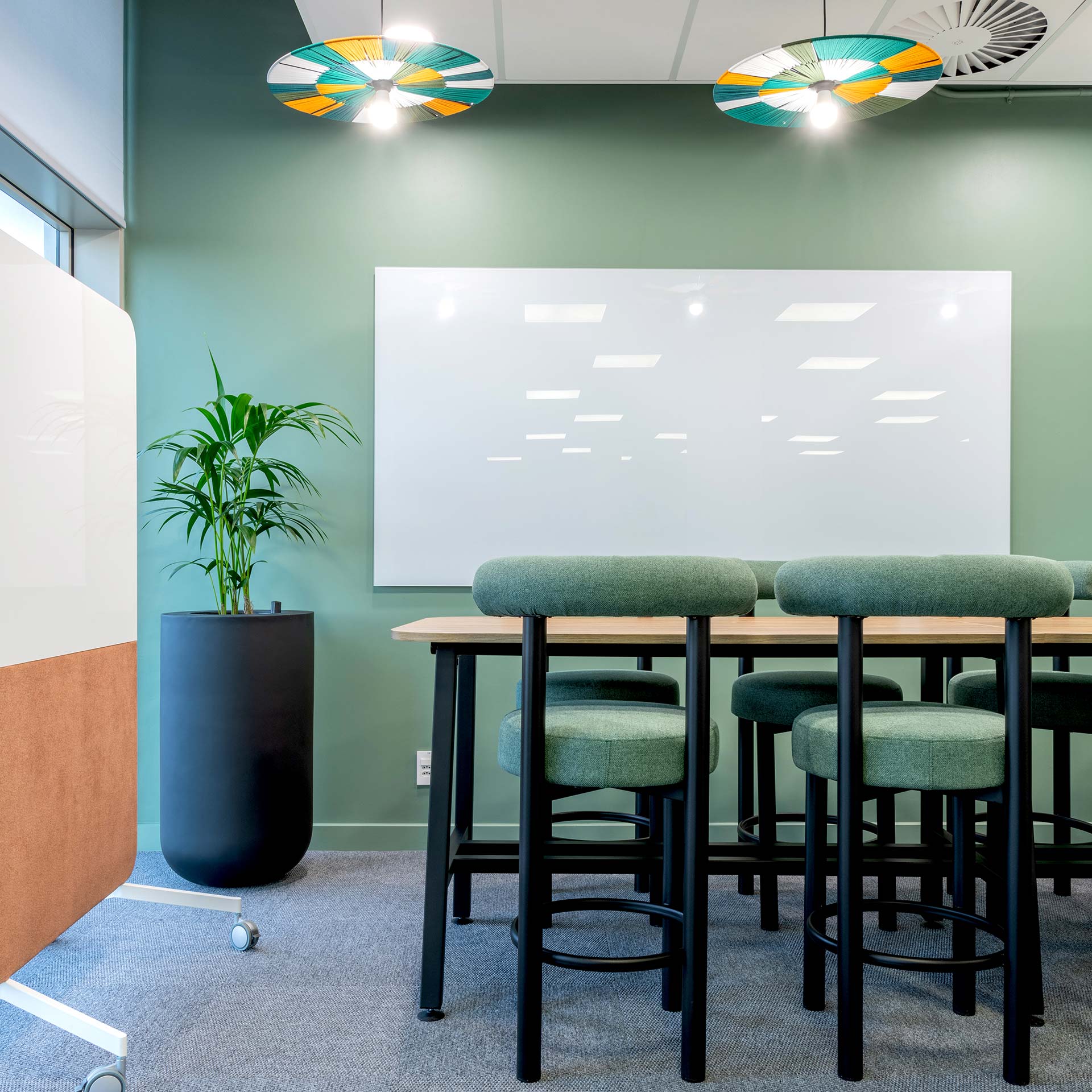 PPS commercial office meeting room design with modern lighting