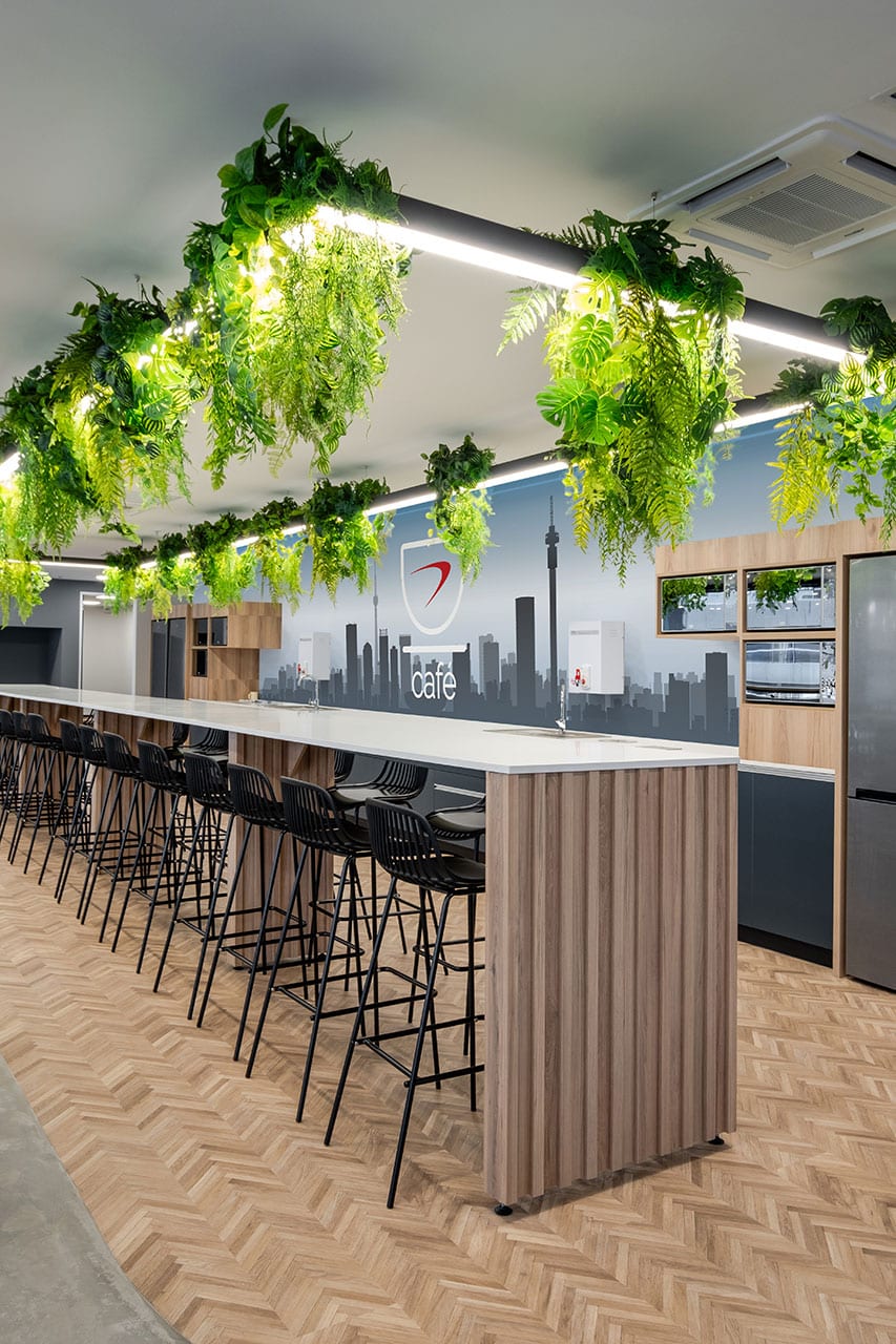 biophilic office interior design in johannesburg for automobile financial company