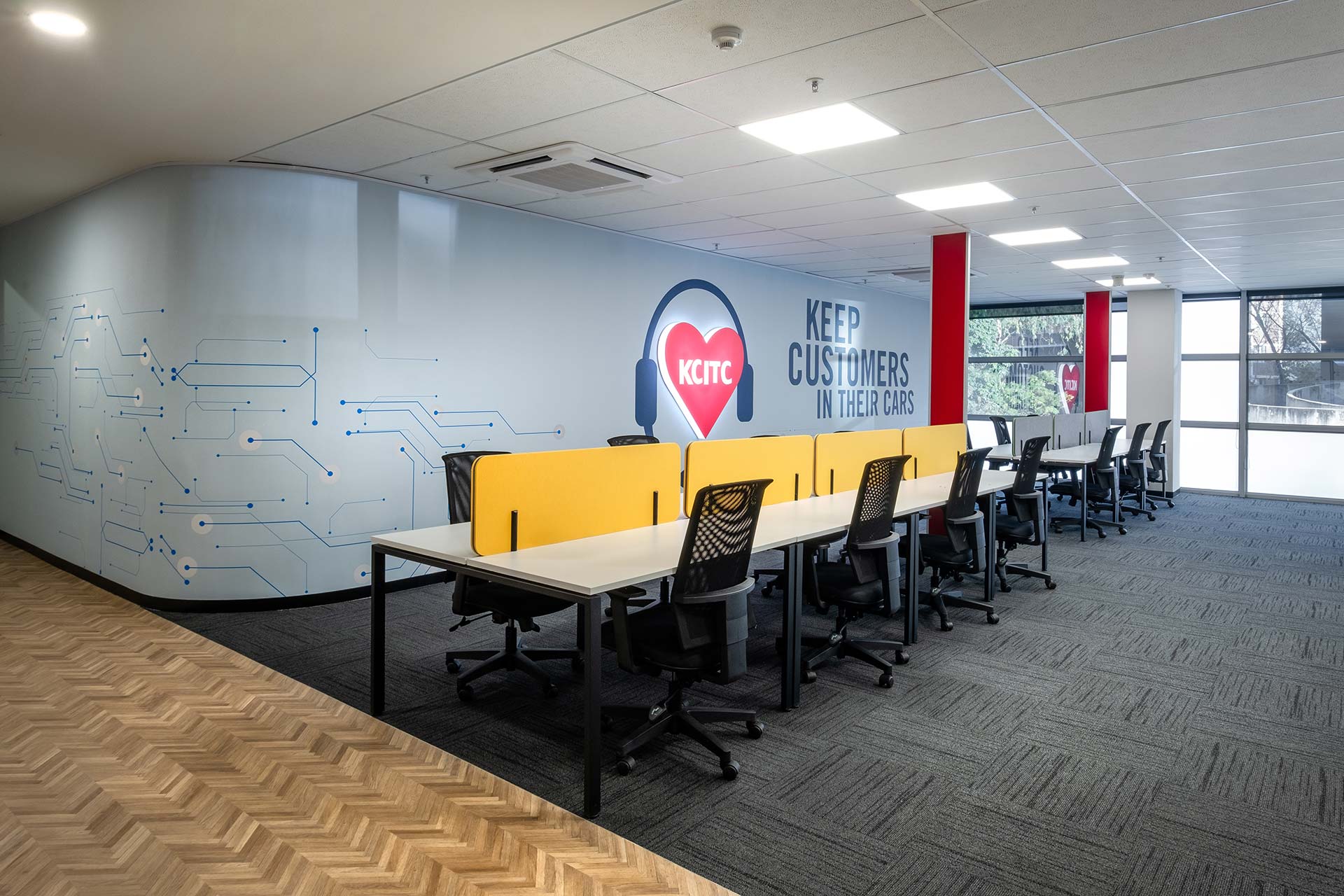turnkey interior designers deliver office for automobile financial company