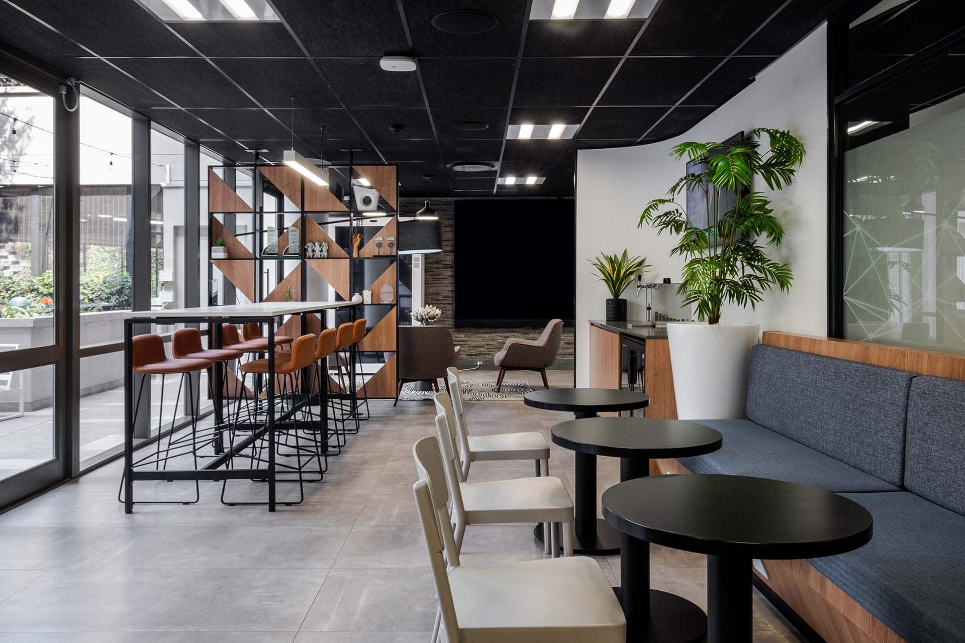 Planters feature in this omega digital space planning interior design