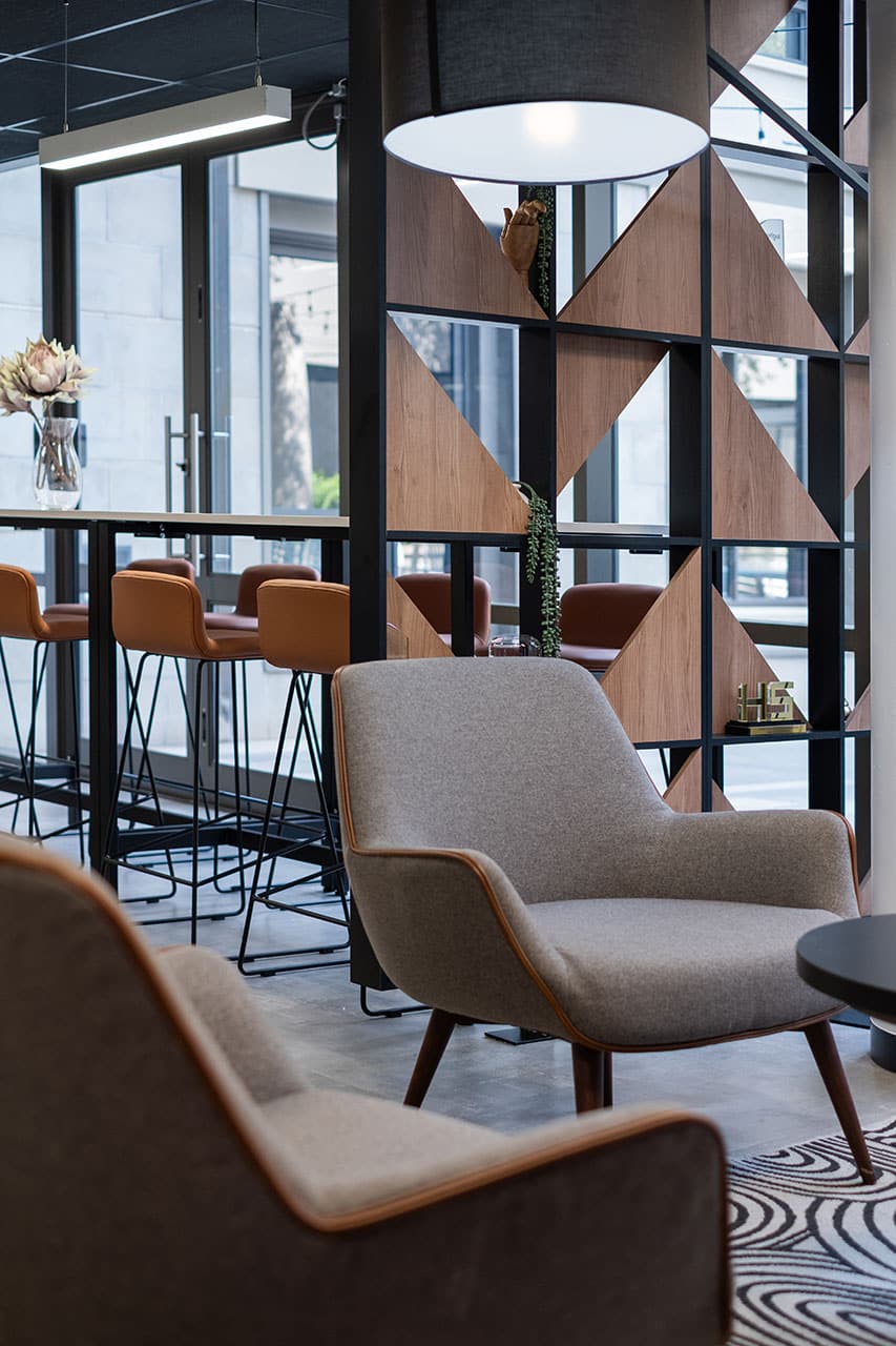 The omega digital reception showcases turnkey interior design