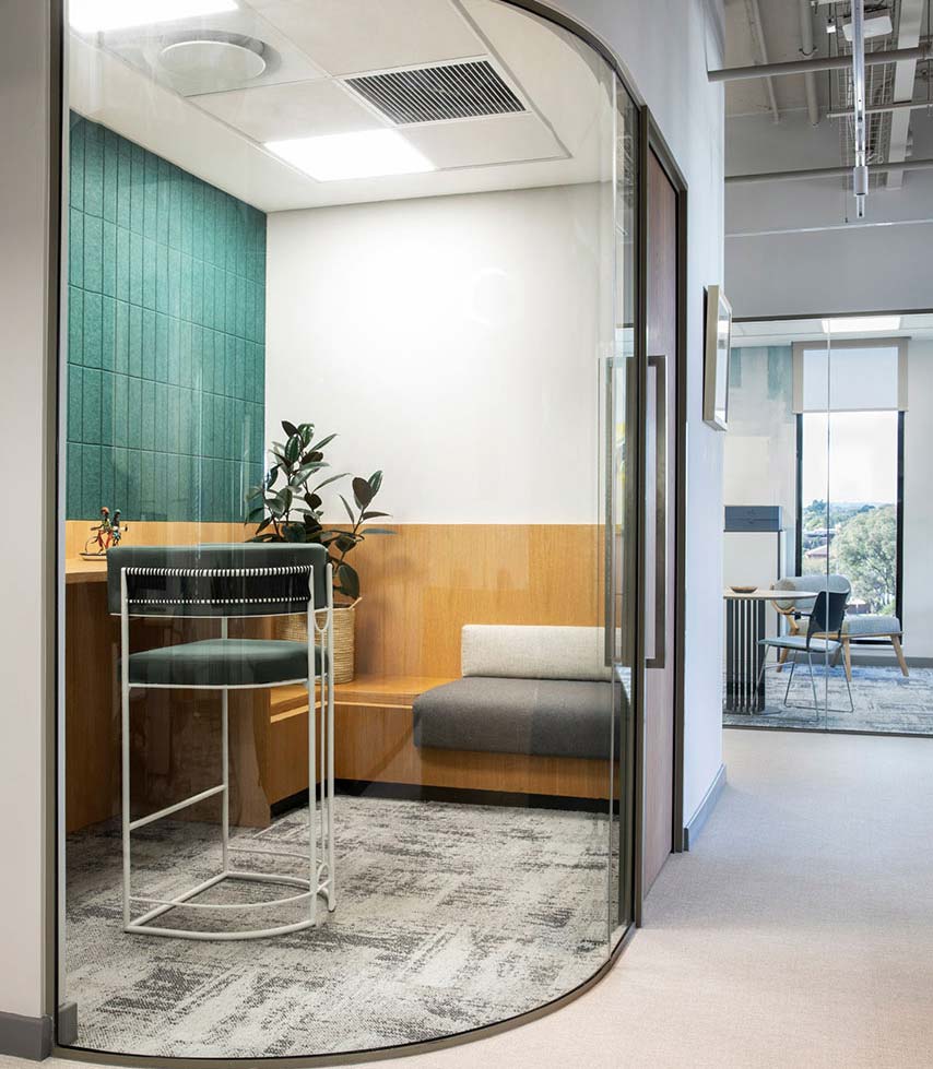 Private office focus area interior design for employees