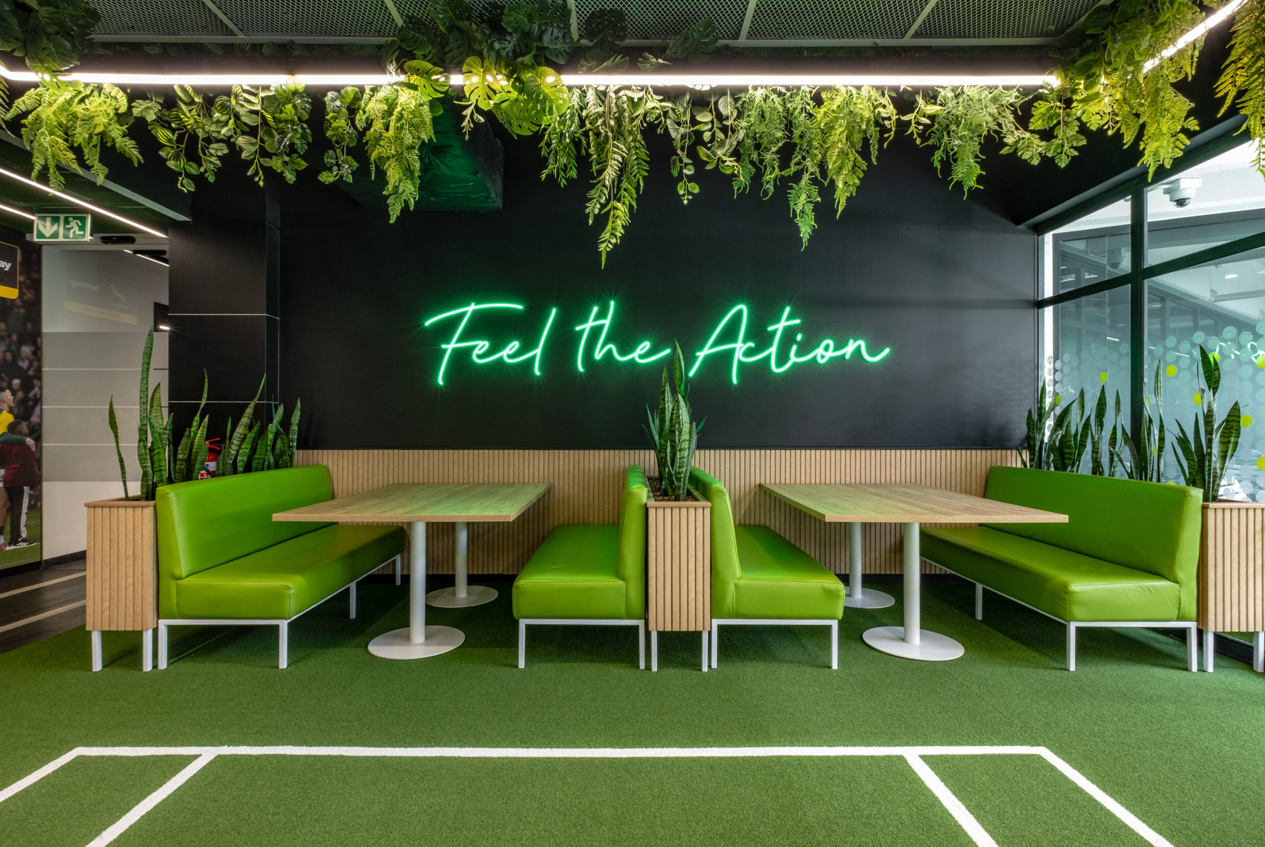 new office fit out with sports inspired canteen