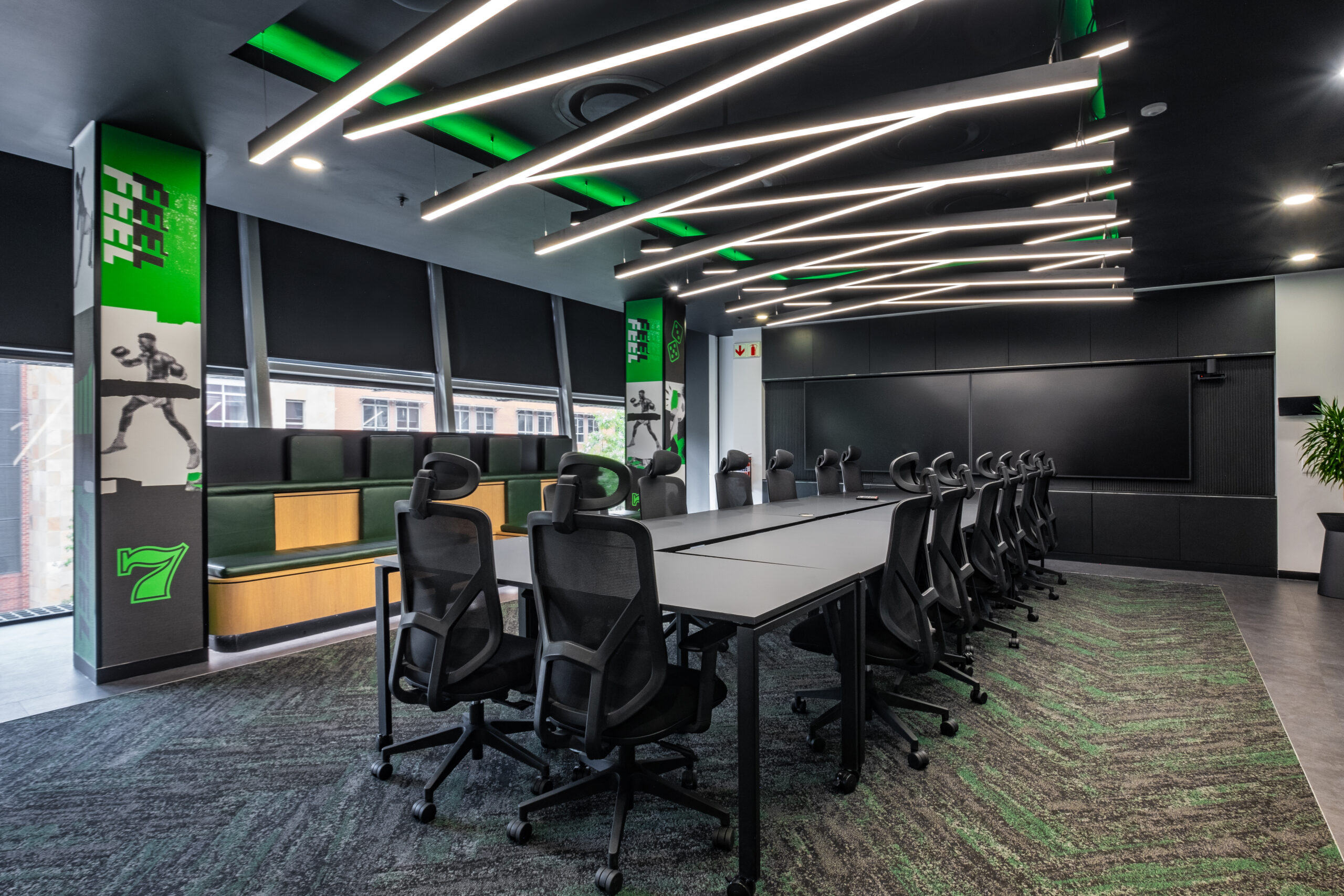 Brand expressive boardroom with modern office furniture design