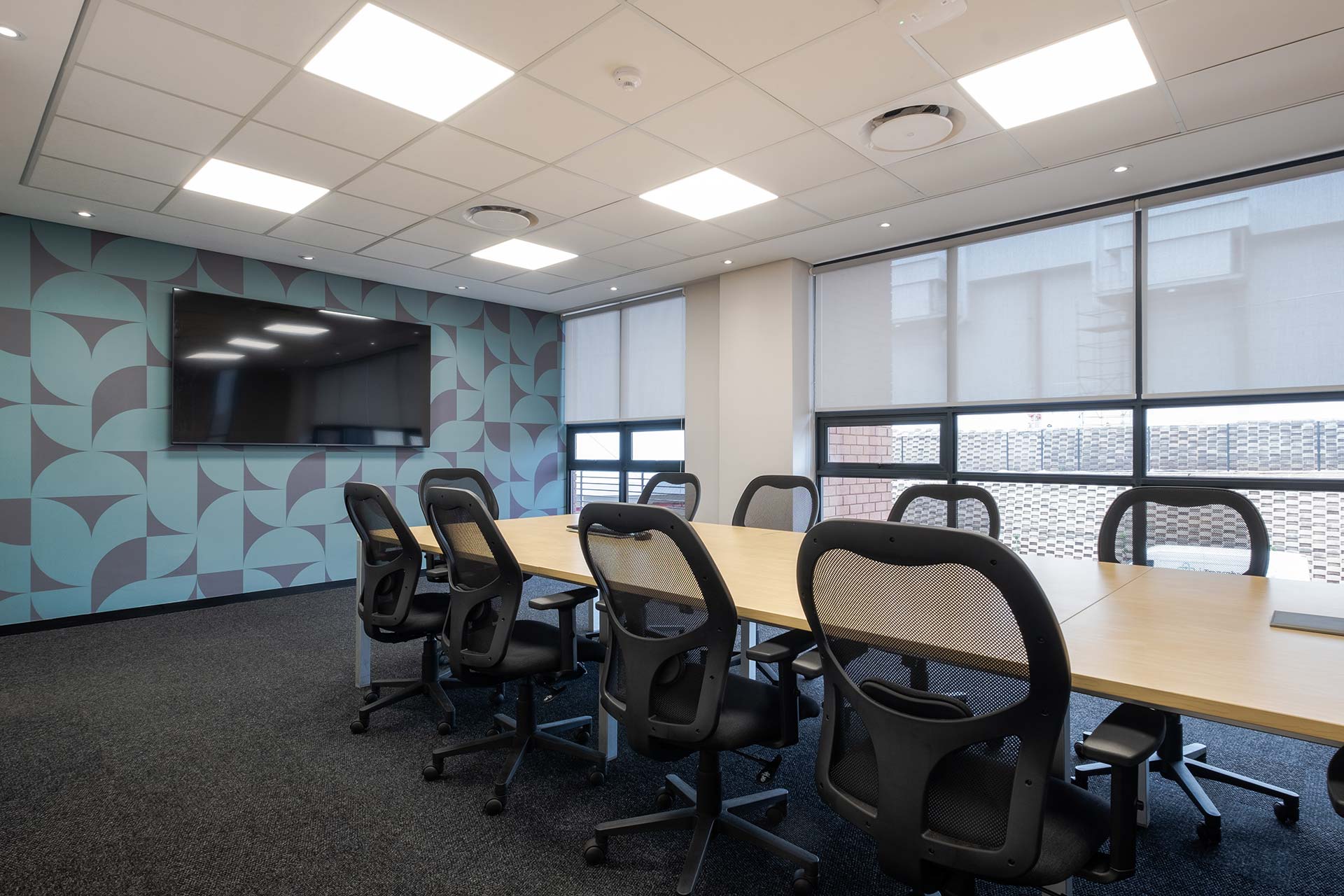 Wallpaper detail for transpharm boardroom office fitout