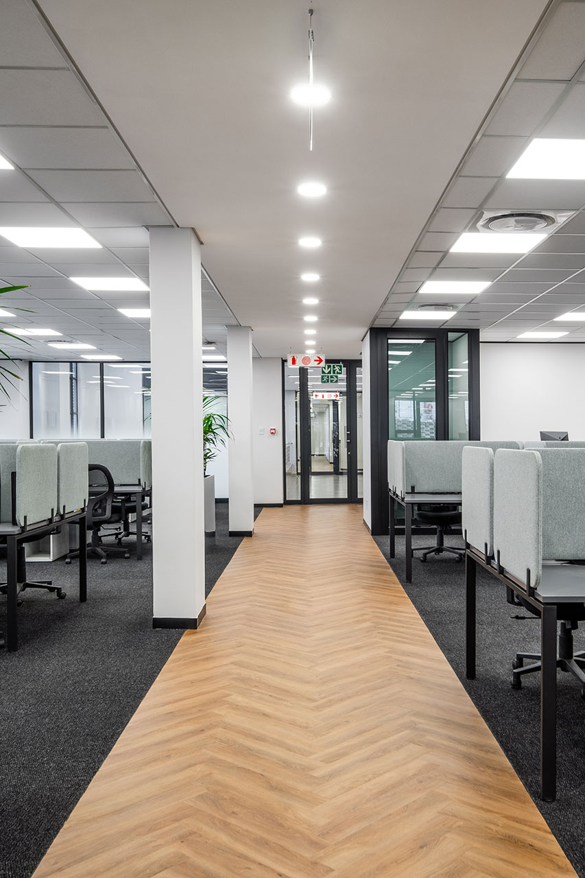 Open plan offices demonstrate workspace planning for transpharm