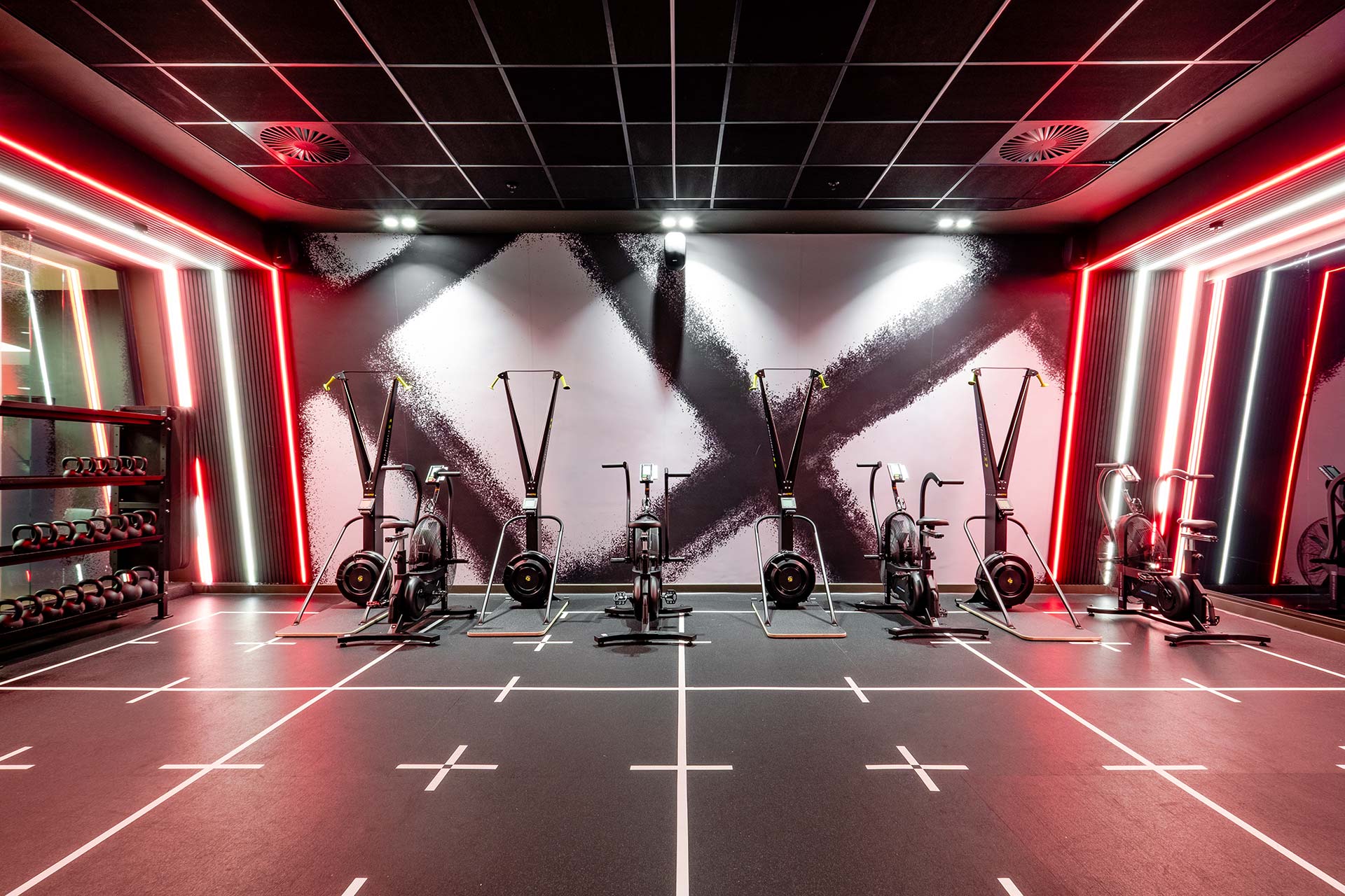 Slick corporate interior design for these fitness spaces at virgin active alice lane