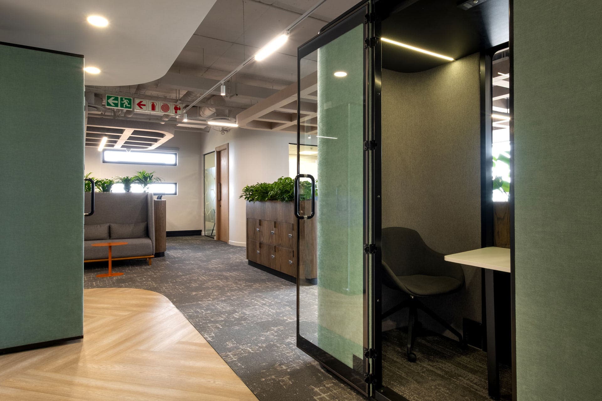 Acoustic call booths in modern office