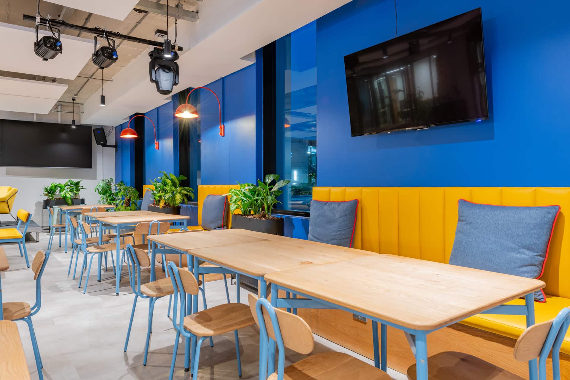 Canteen informal colourful seating for office