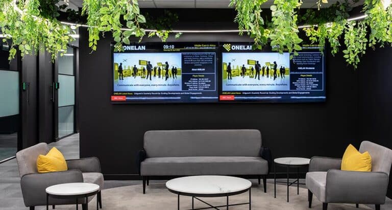 Office interior design integrating biophilia and natural sustainable elements for employee wellbeing