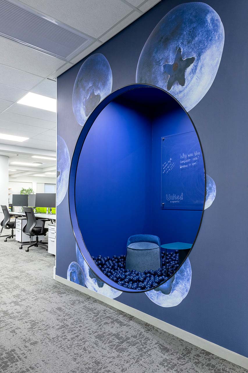 United Exports' new office in Paarl features a commercial breakaway area designed for collaborative brainstorming.