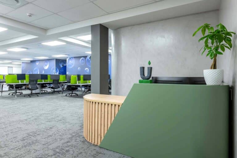 Trend Group designed and built the reception area and modular workstations for United Exports Paarl, Cape Town office.